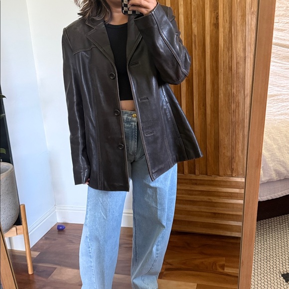 AVANTI Unisex Relaxed Genuine Leather Jacket. L - Picture 1 of 12